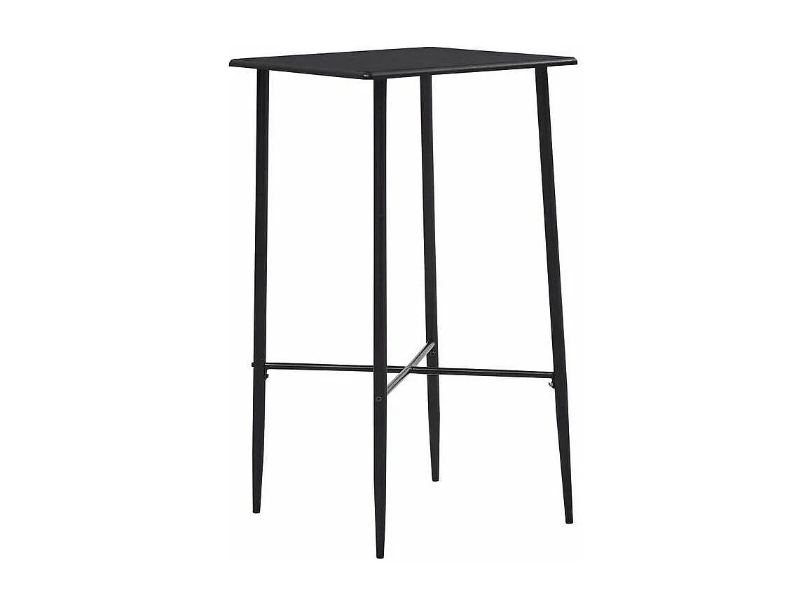 Table de bar carrée bois et pieds métal noir Anivu 60cm