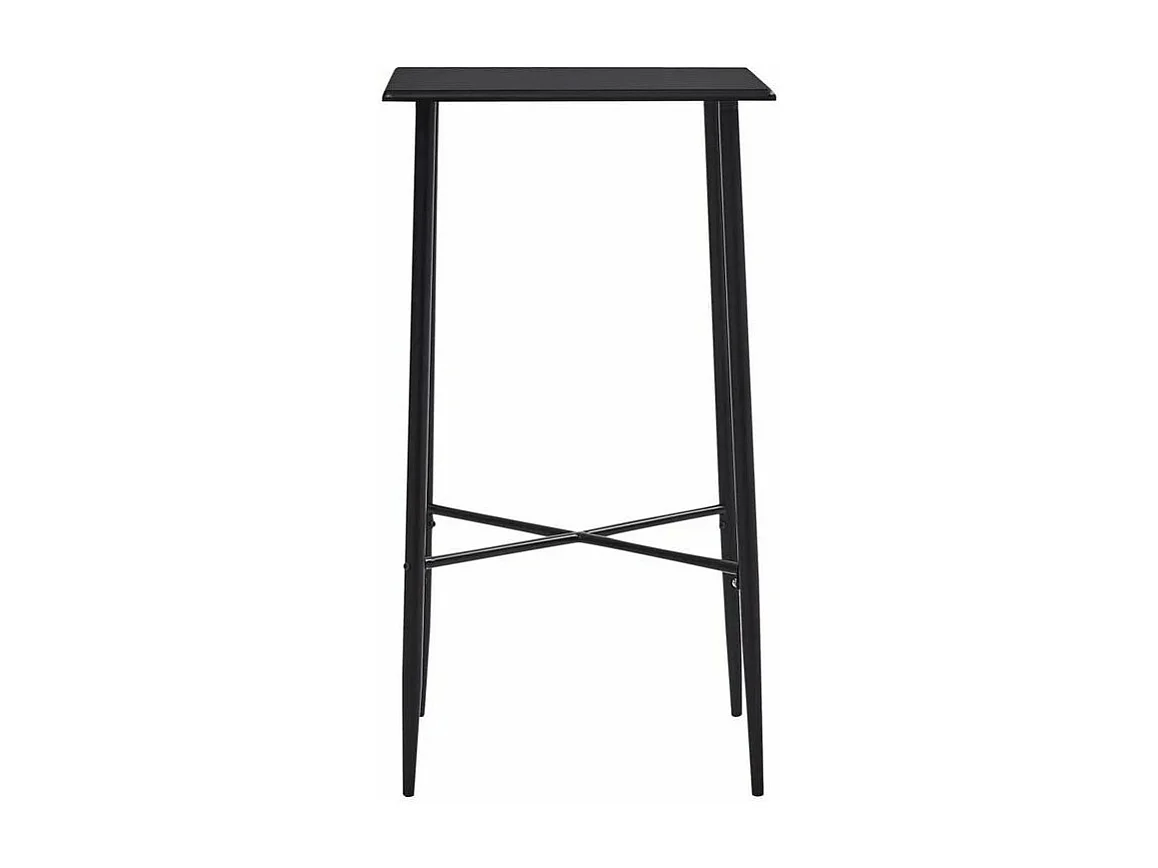 Table de bar carrée bois et pieds métal noir Anivu 60cm