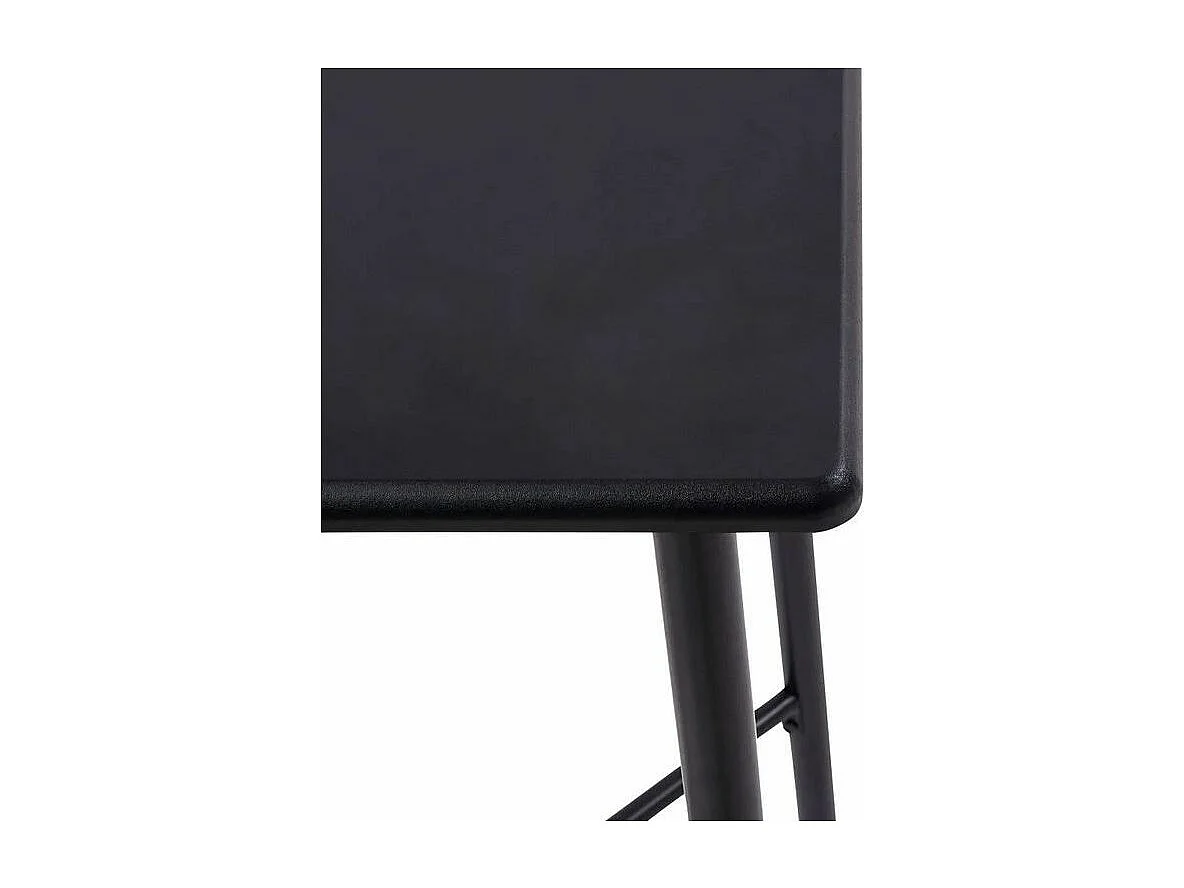 Table de bar carrée bois et pieds métal noir Anivu 60cm