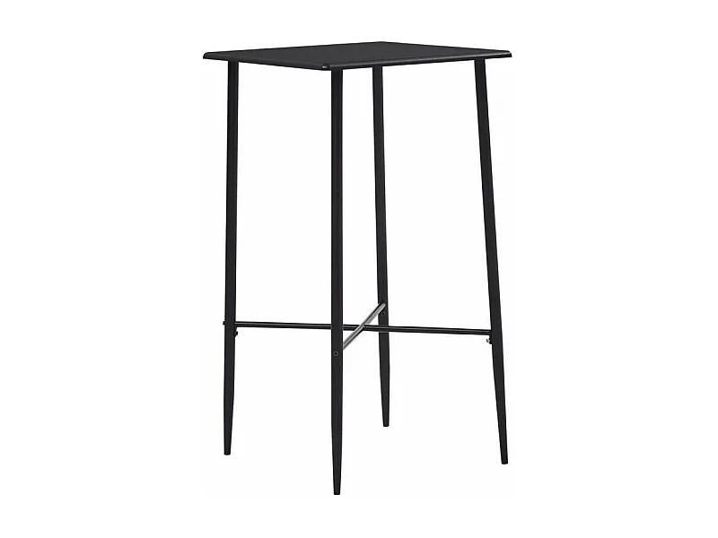 Table de bar carrée bois et pieds métal noir Anivu 60cm