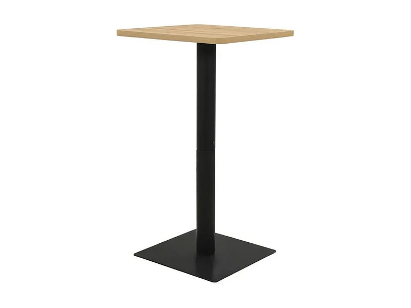 Table de bar bois chêne clair et pieds métal noir Riner 60cm