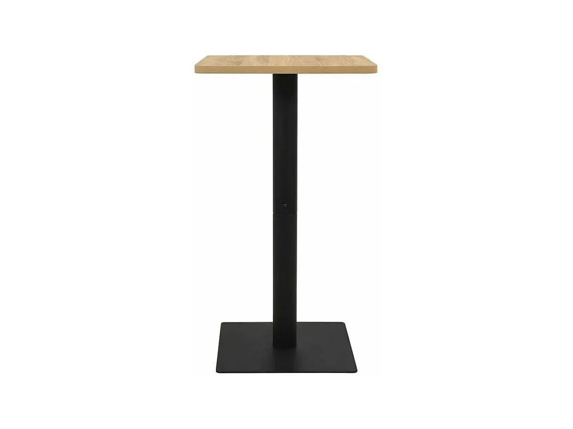Table de bar bois chêne clair et pieds métal noir Riner 60cm
