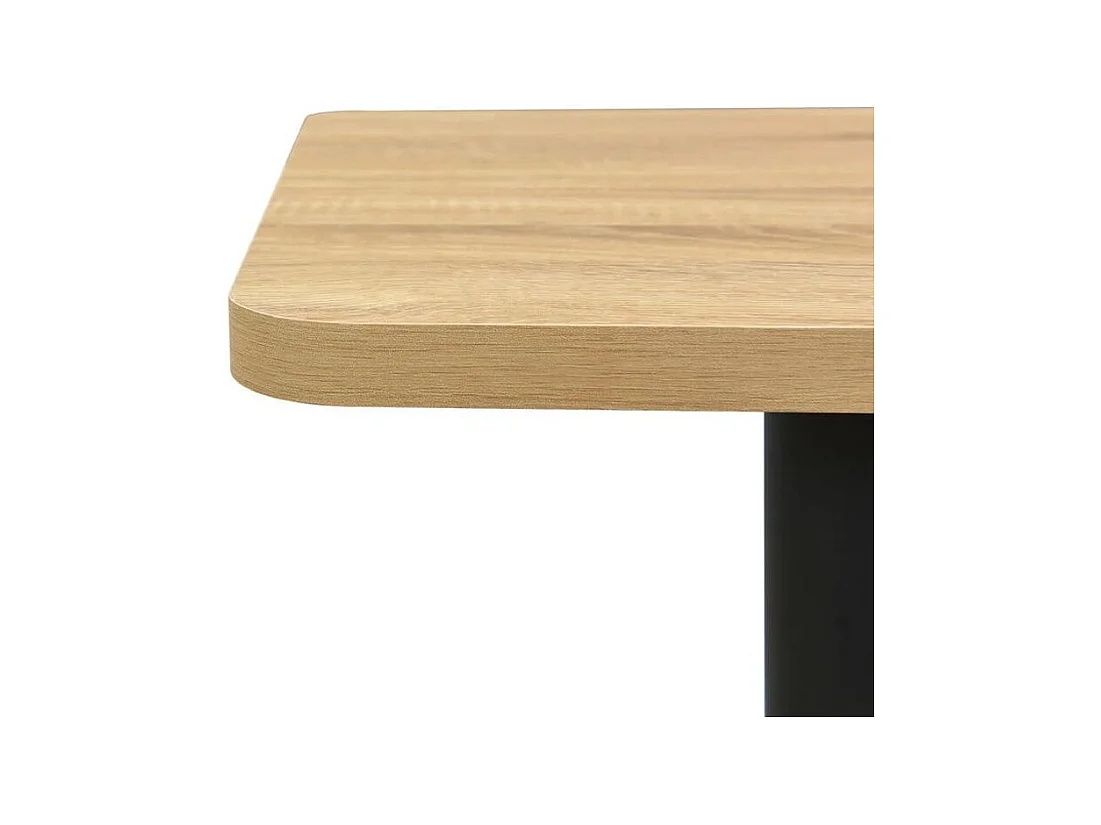 Table de bar bois chêne clair et pieds métal noir Riner 60cm