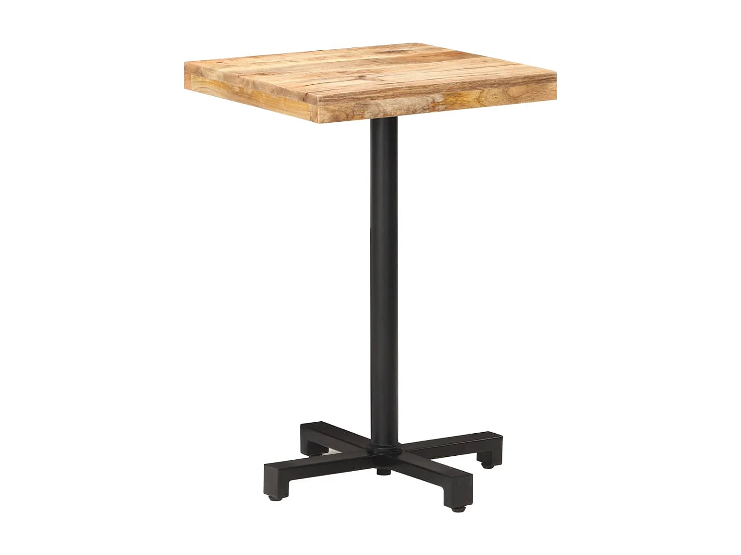 Table de bistro Carrée 50x50x75 Bois de manguier brut