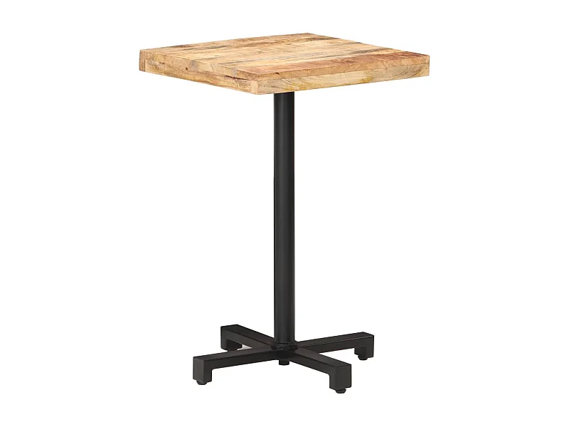 Table de bistro Carrée 50x50x75 Bois de manguier brut