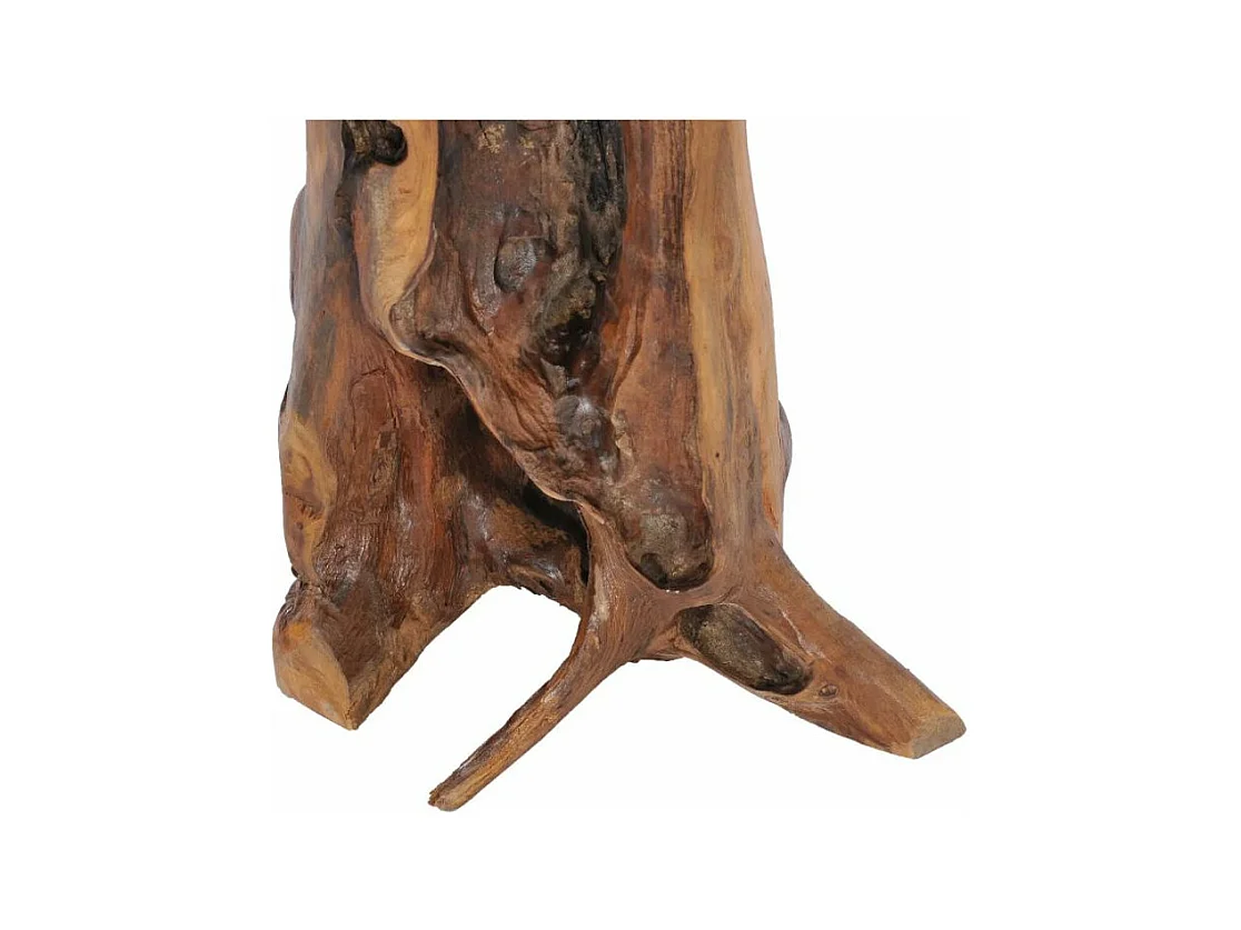 Table d'appoint ronde teck massif clair Loule