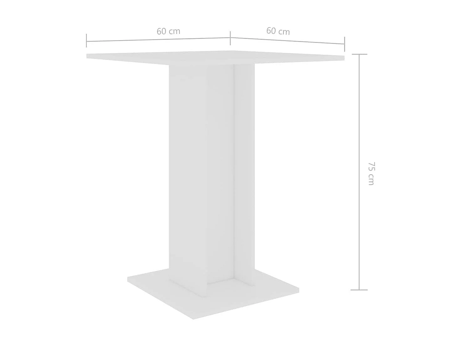 Table de bistro Blanc 60x60x75