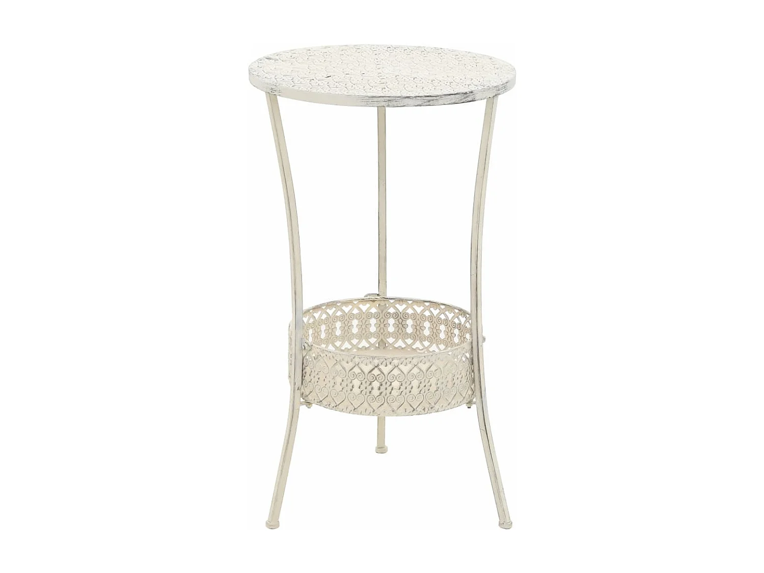 Table de bistro Style vintage Ronde Métal 40x70 Blanc