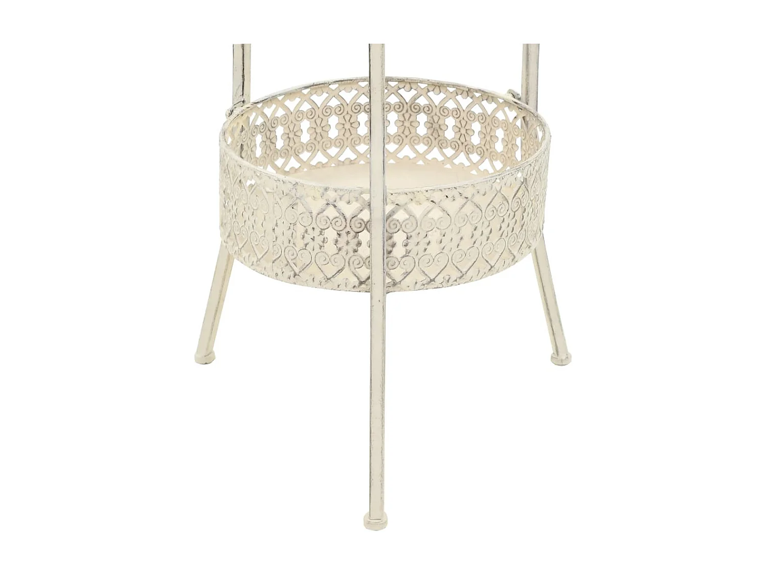 Table de bistro Style vintage Ronde Métal 40x70 Blanc