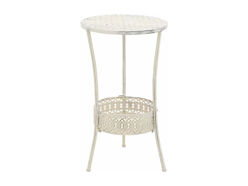 Table de bistro Style vintage Ronde Métal 40x70 Blanc
