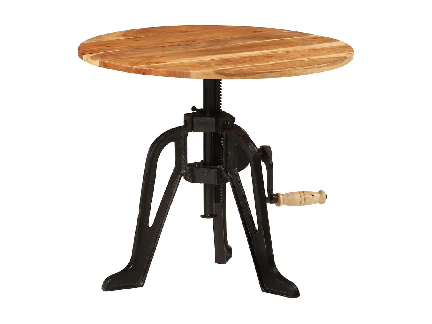 Table d'appoint 60x(42-62) cm Bois massif d'acacia et fonte