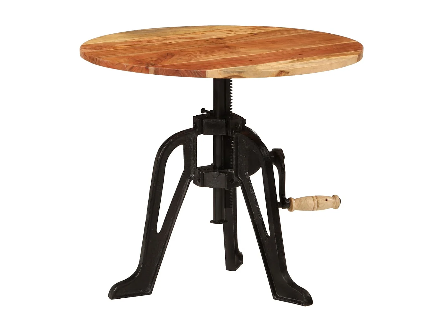 Table d'appoint 60x(42-62) cm Bois massif d'acacia et fonte