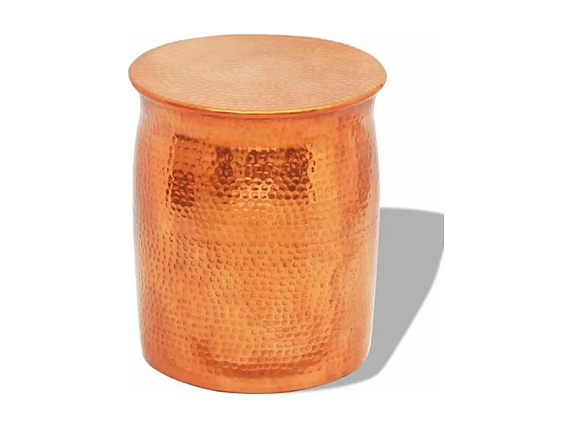 Table d'appoint ronde métal martelé doré Sym D 36cm