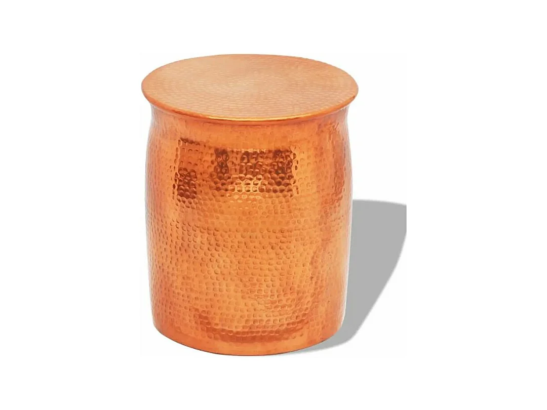 Table d'appoint ronde métal martelé doré Sym D 36cm