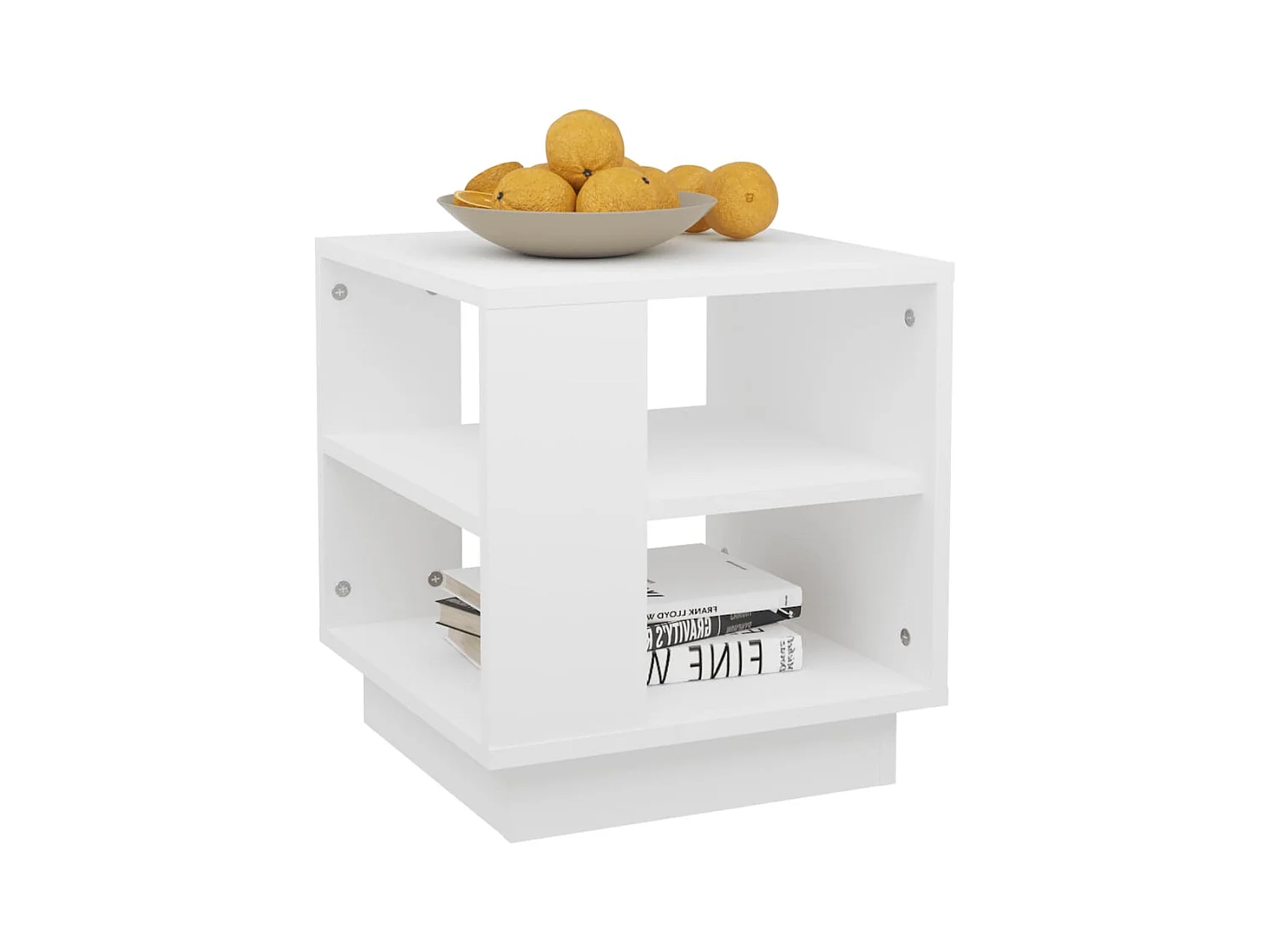 Table basse Blanc 40x40x43 Bois d'ingénierie