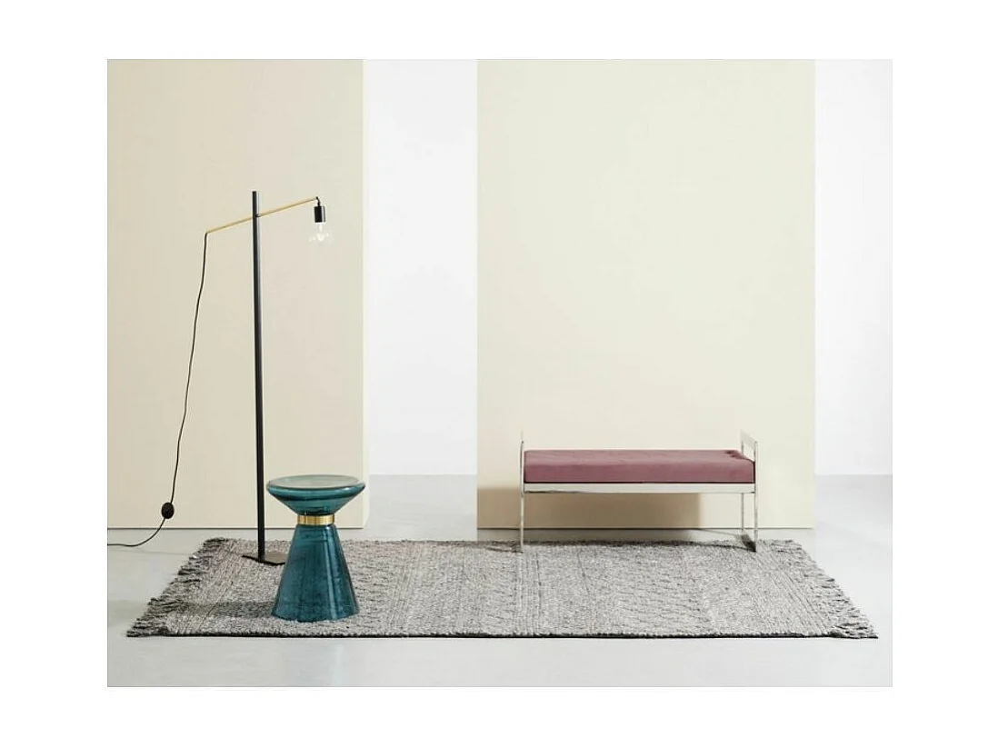 Table d'appoint artisanale en verre Kalumet-Couleur Bleu canard