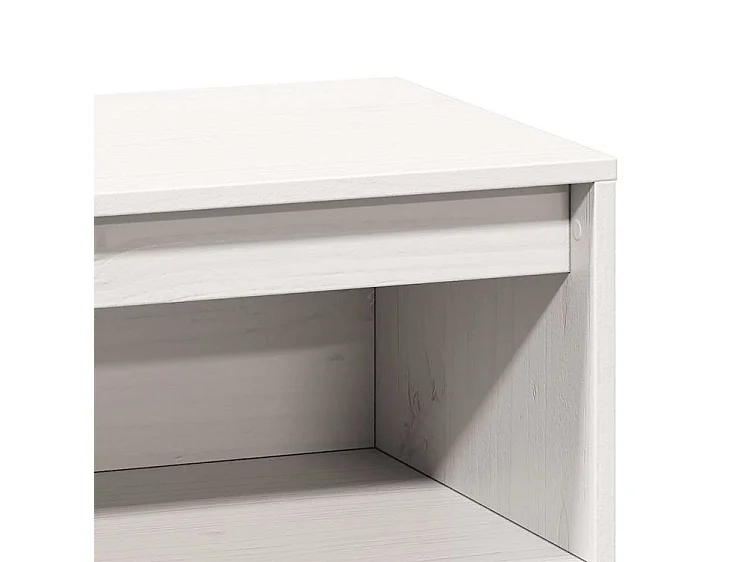 Buffet haut en bois de pin massif blanc - Polyvalent et sobre