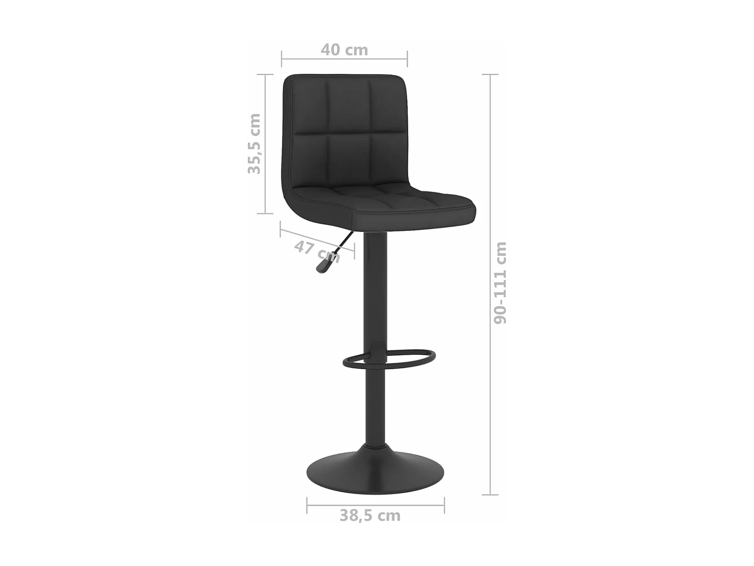 Tabouret de bar Noir Tissu 6