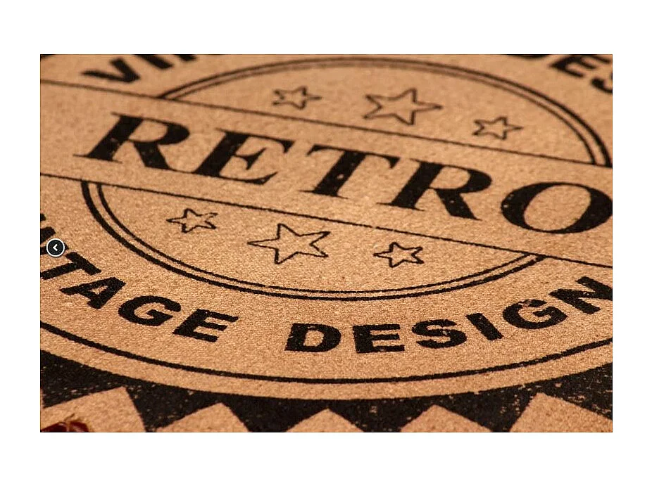 Tabouret cuir marron imprimé et pieds métal noir Eal - Lot de 4