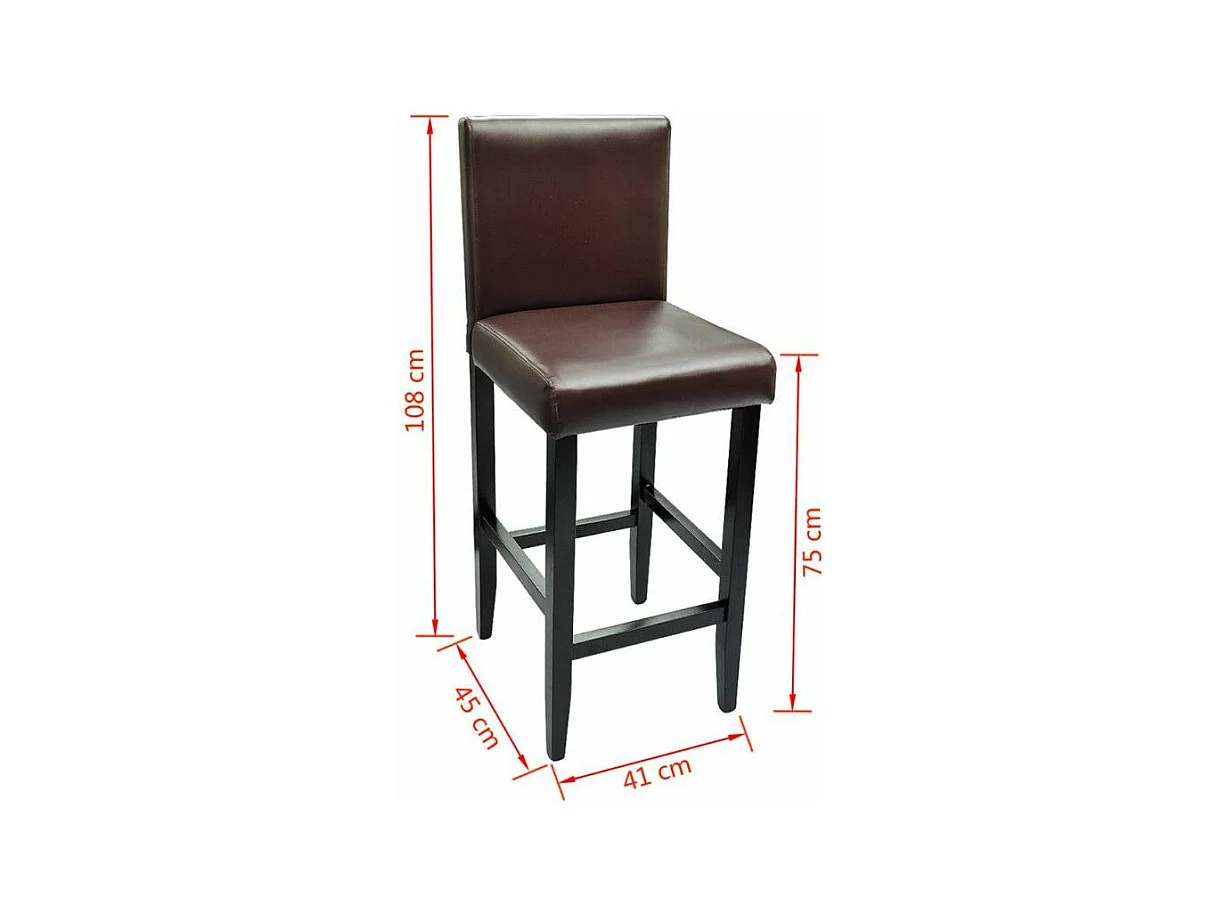 Tabourets de bar avec dossier marron Similicuir Axal - Lot de 6