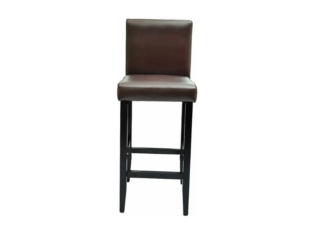 Tabourets de bar avec dossier marron Similicuir Axal - Lot de 6