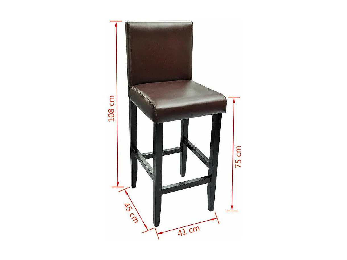 Tabourets de bar avec dossier marron Similicuir Axal - Lot de 6
