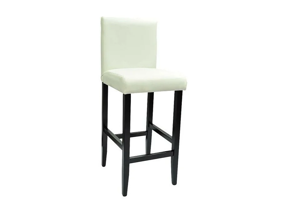Tabourets de bar avec dossier blanc crème et noir Similicuir Axal - Lot de 6 2
