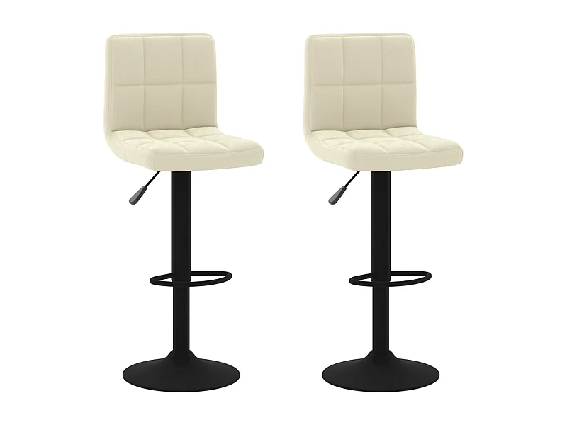 Tabourets de bar 2 pcs Crème Velours 5