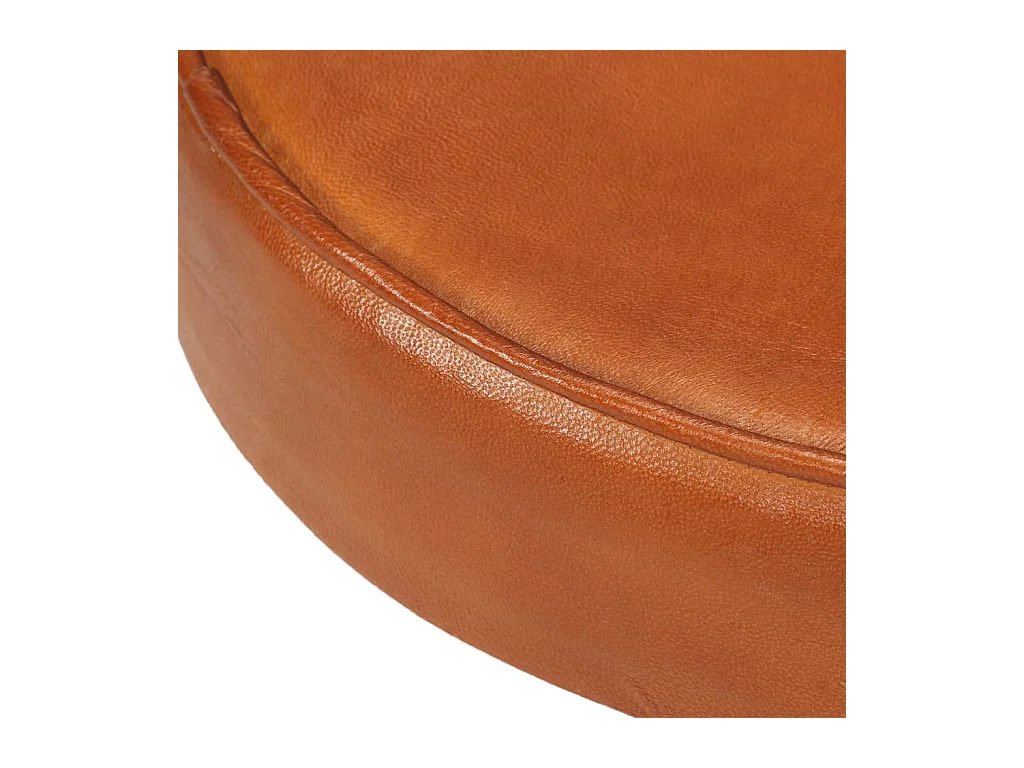 Tabourets de bar 2 pcs Marron Cuir véritable et fonte