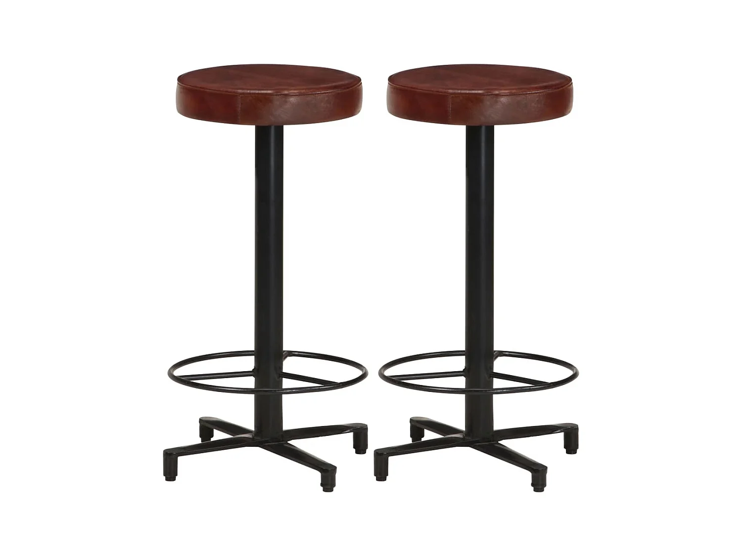 Tabourets de bar 2 pcs 66cm Cuir véritable