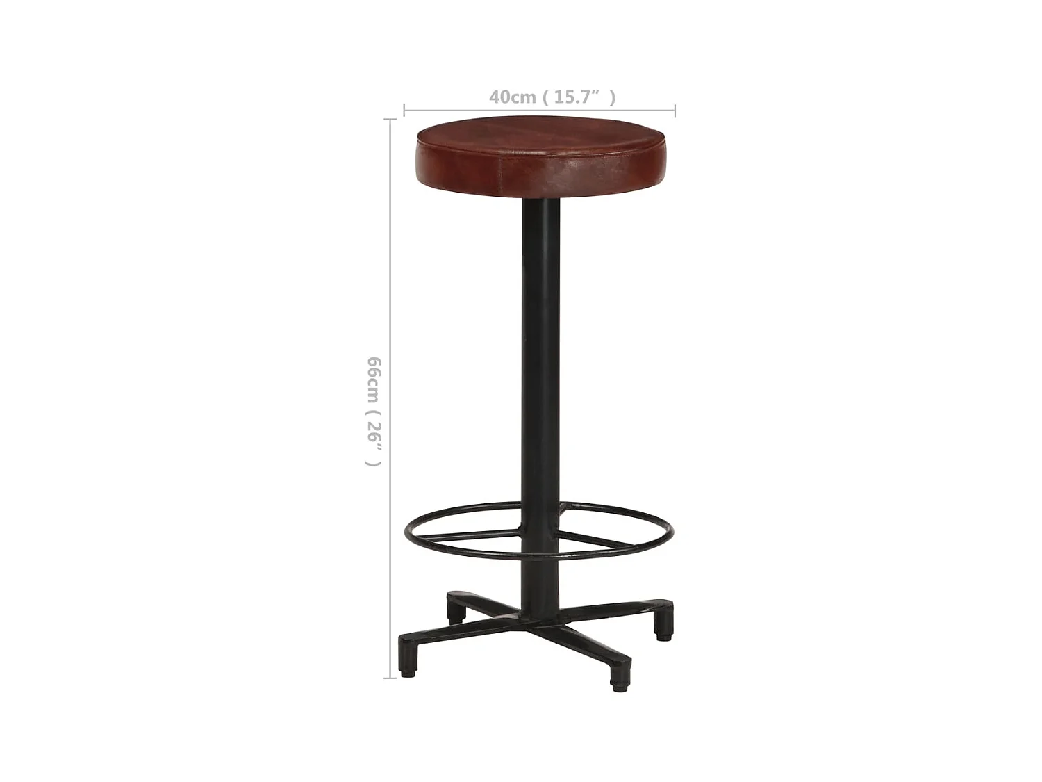 Tabourets de bar 2 pcs 66cm Cuir véritable