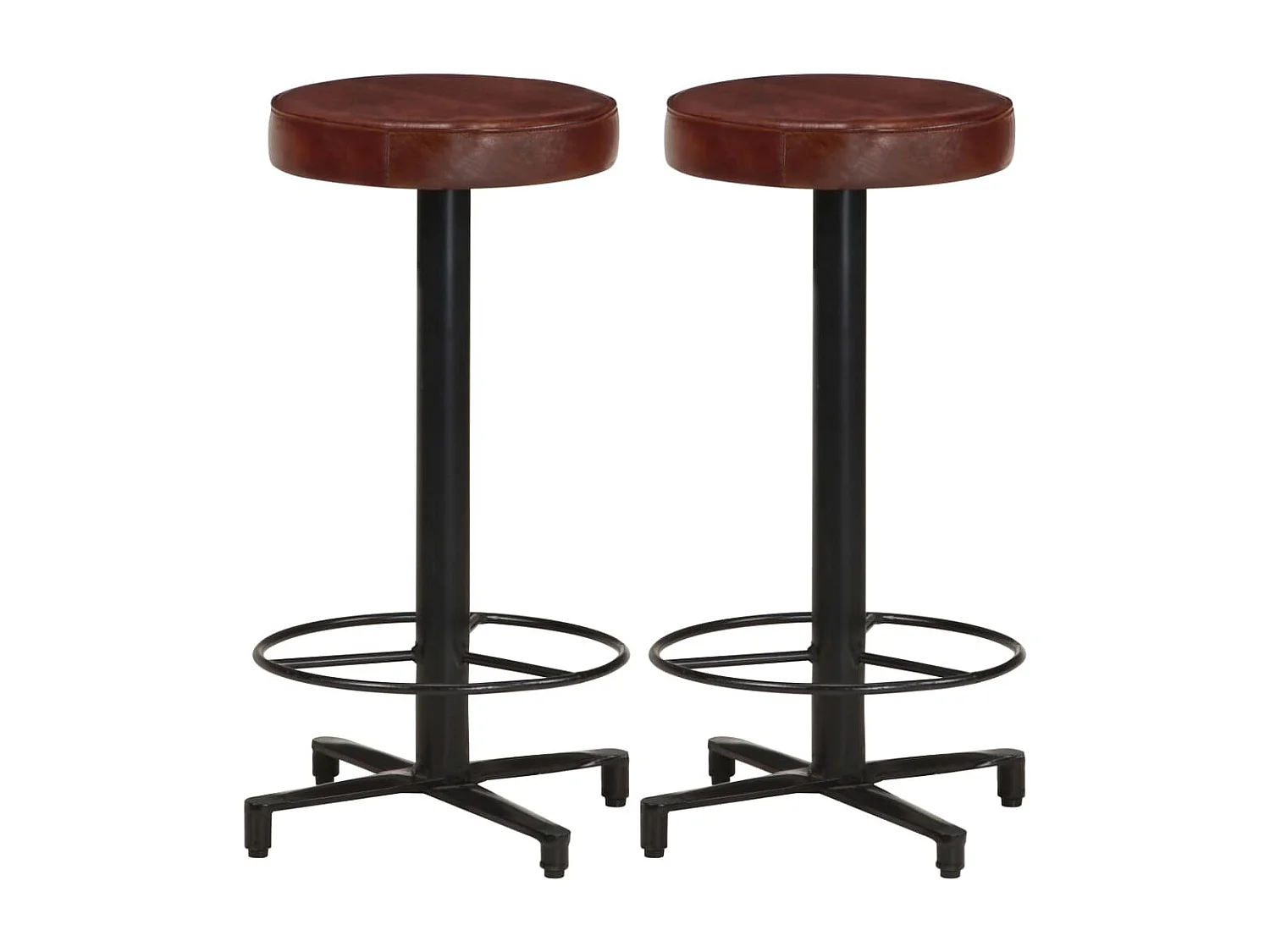 Tabourets de bar 2 pcs 66cm Cuir véritable
