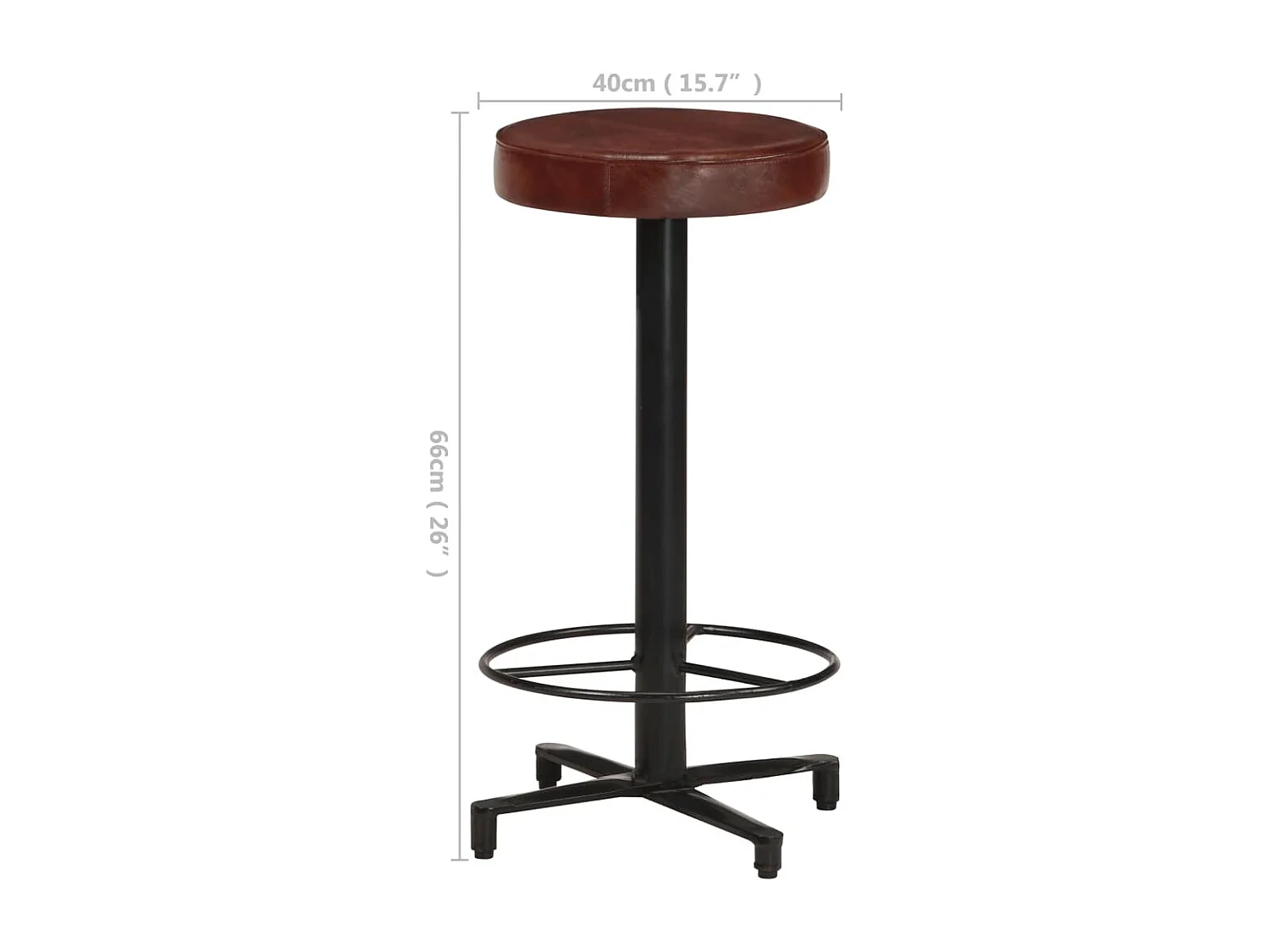 Tabourets de bar 2 pcs 66cm Cuir véritable