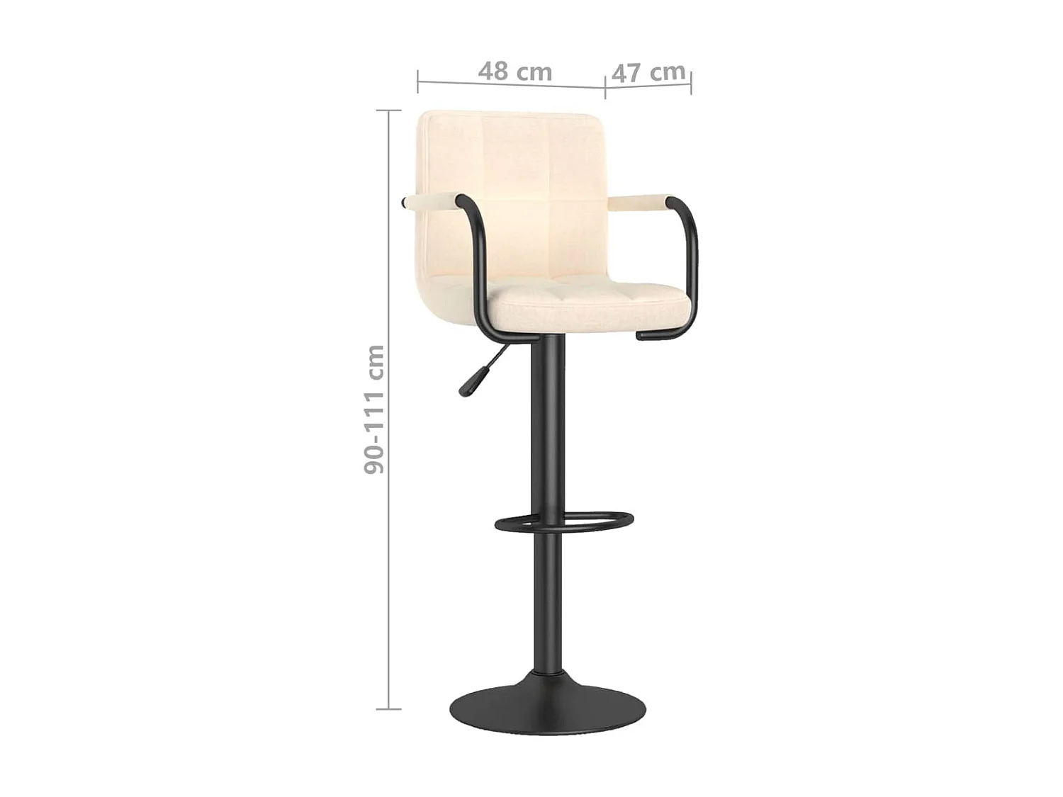 Tabouret de bar Crème Tissu 9