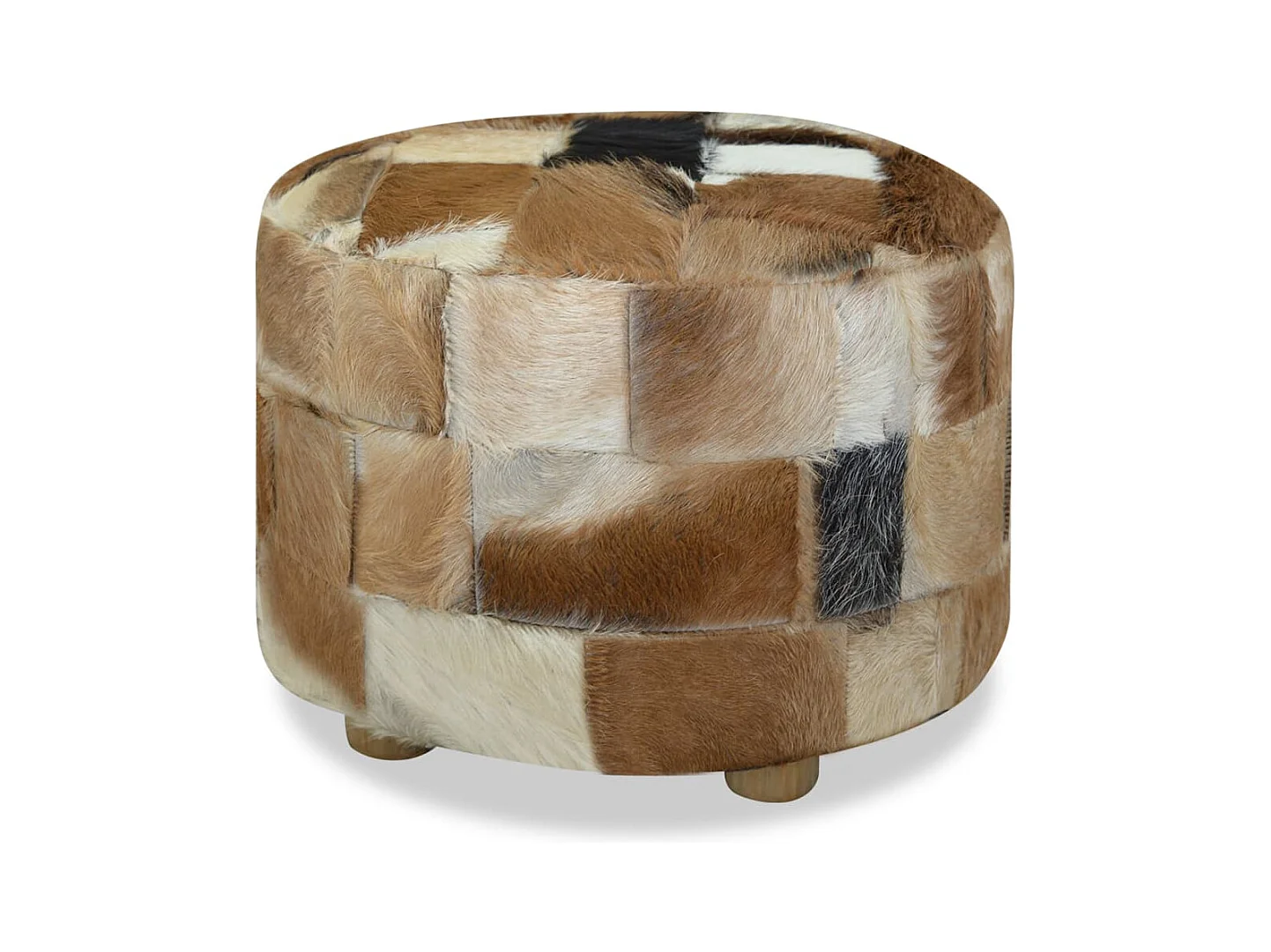 Pouf Cuir véritable Rond 50 x 50x45