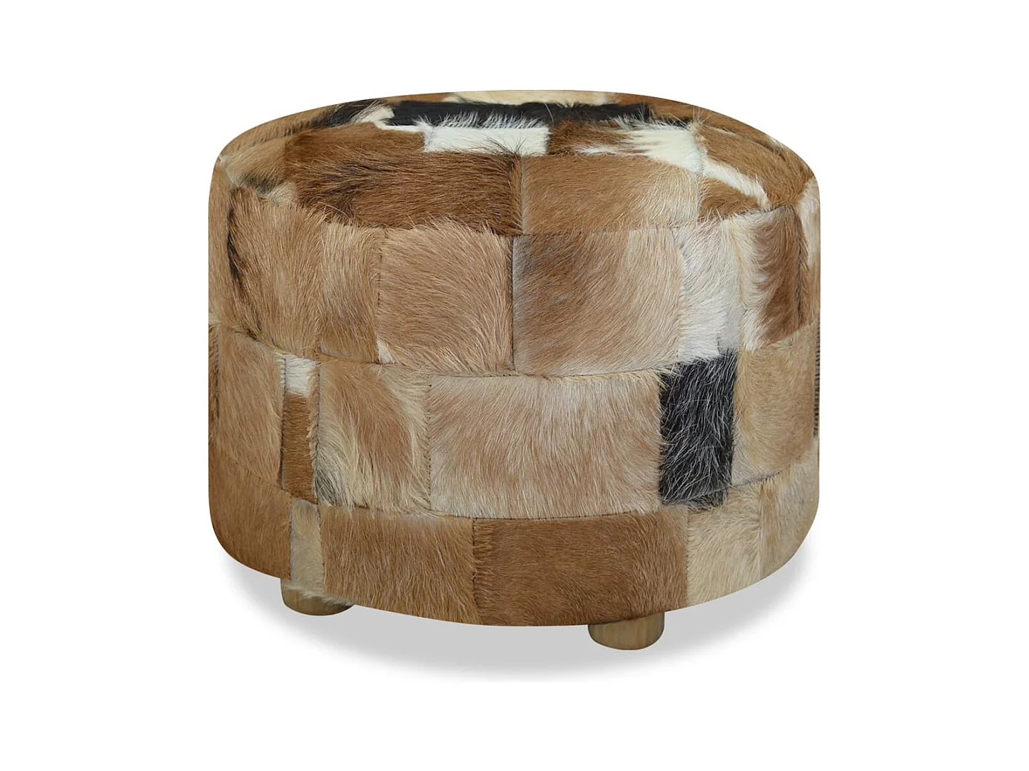 Pouf Cuir véritable Rond 50 x 50x45