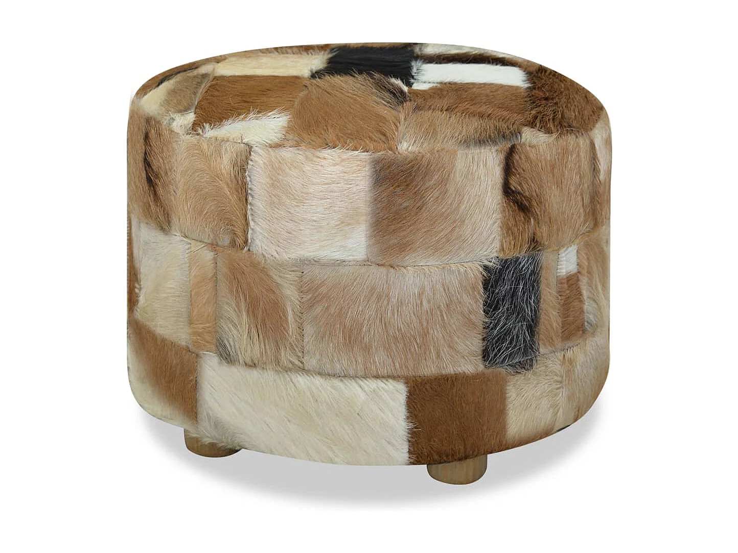 Pouf Cuir véritable Rond 50 x 50x45