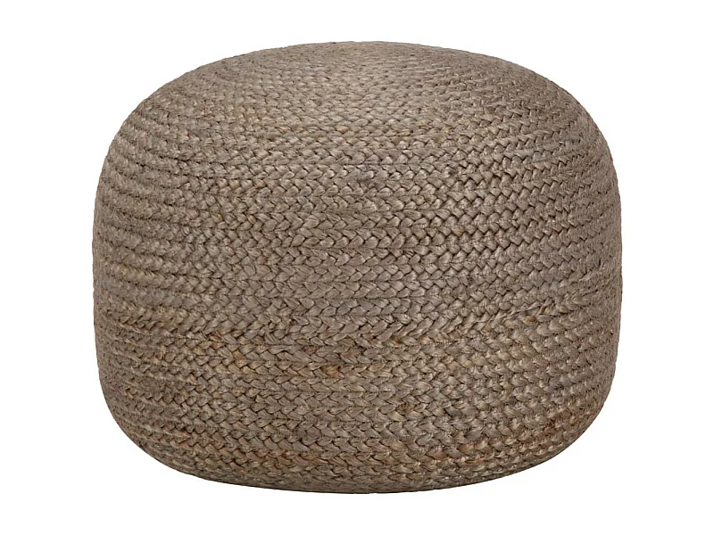 Pouf fait à la main Gris clair 45x30 Jute
