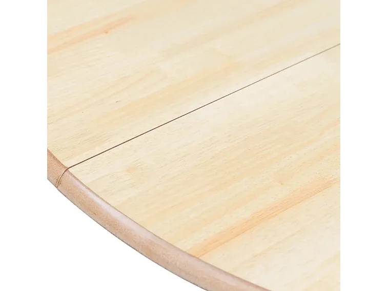 Table à manger ronde chêne clair et hévéa massif blanc Nyca