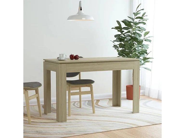 Table à manger rectangulaire bois chêne clair Jonan 120cm