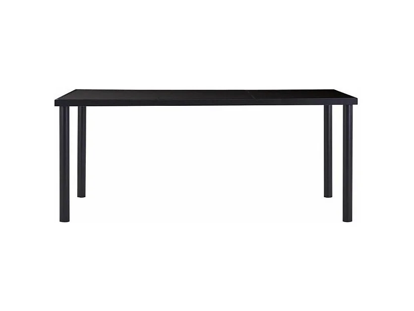 Table à manger verre trempé et pieds métal noir Orati 180cm