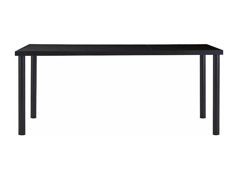 Table à manger verre trempé et pieds métal noir Orati 180cm