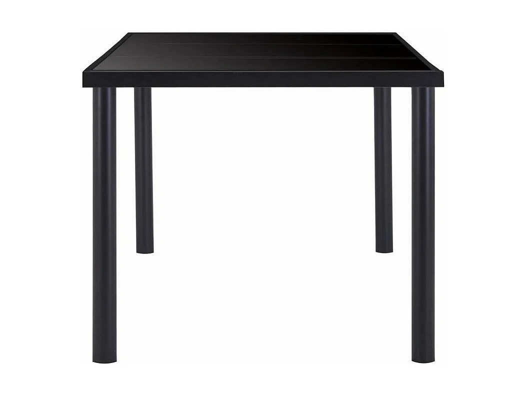 Table à manger verre trempé et pieds métal noir Orati 180cm
