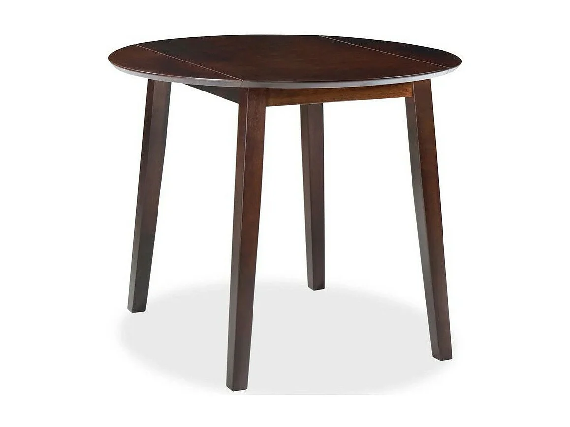 Table ronde bois et pieds hévéa massif foncé Verco D 90cm