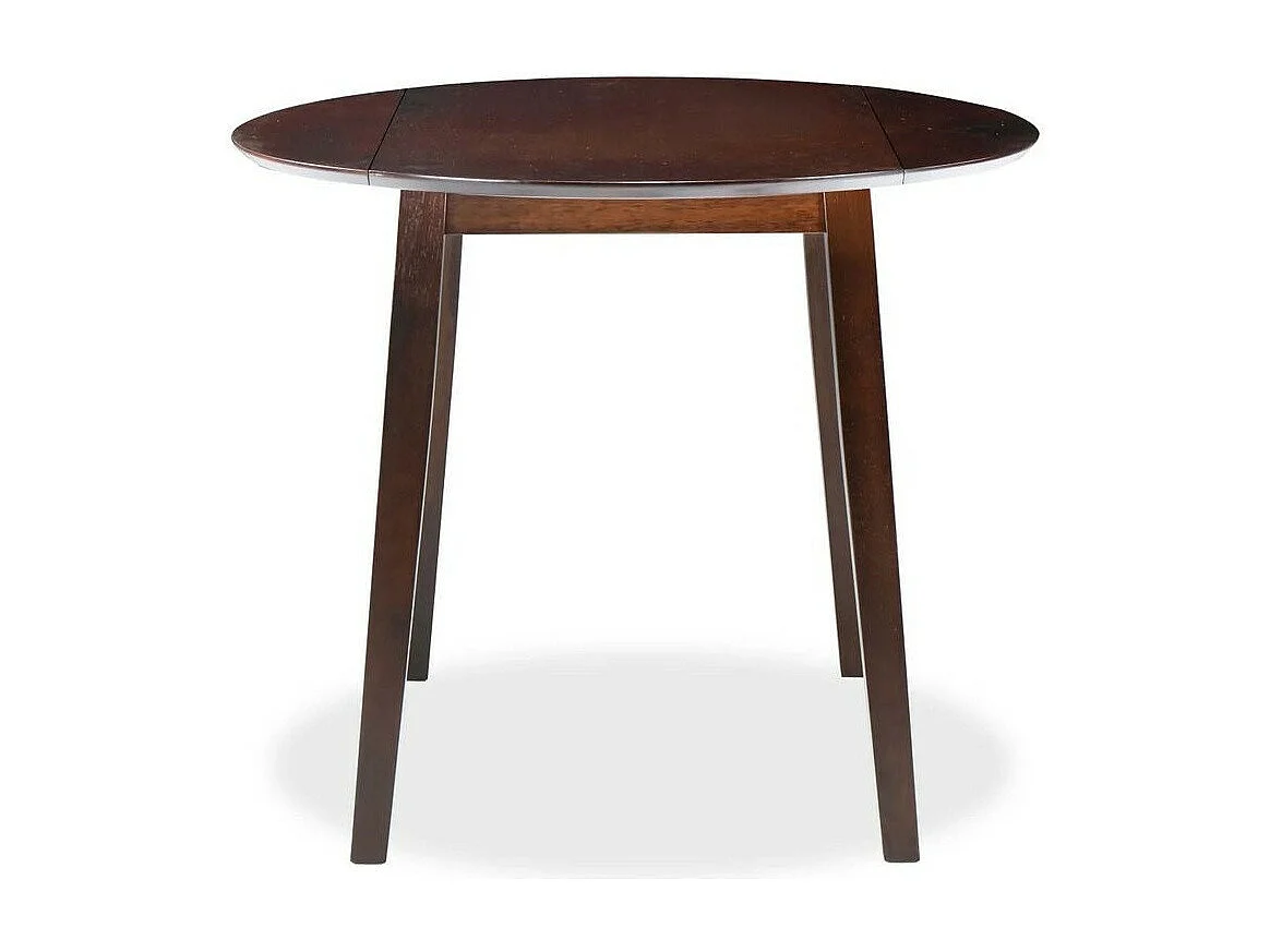Table ronde bois et pieds hévéa massif foncé Verco D 90cm
