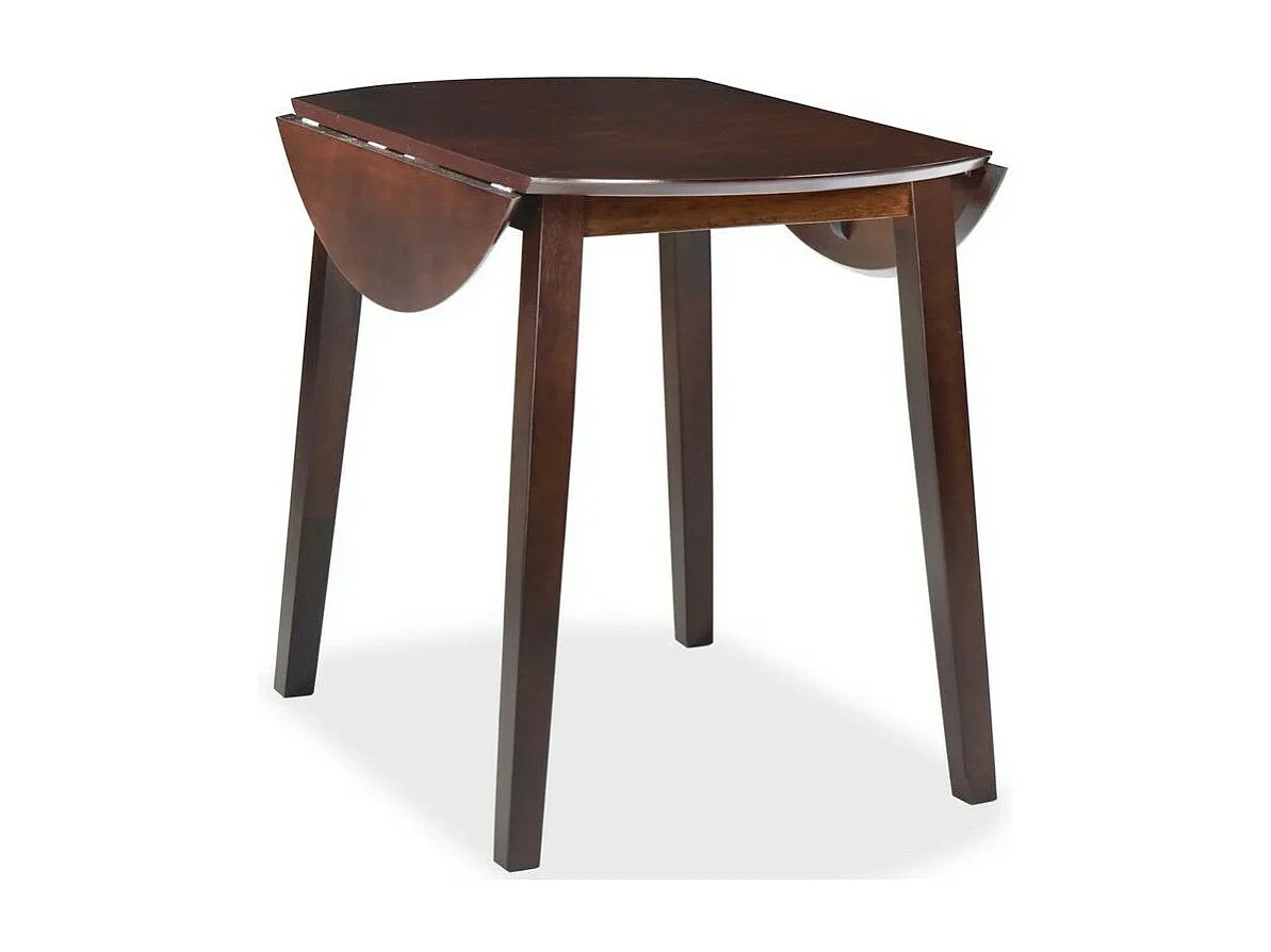 Table ronde bois et pieds hévéa massif foncé Verco D 90cm