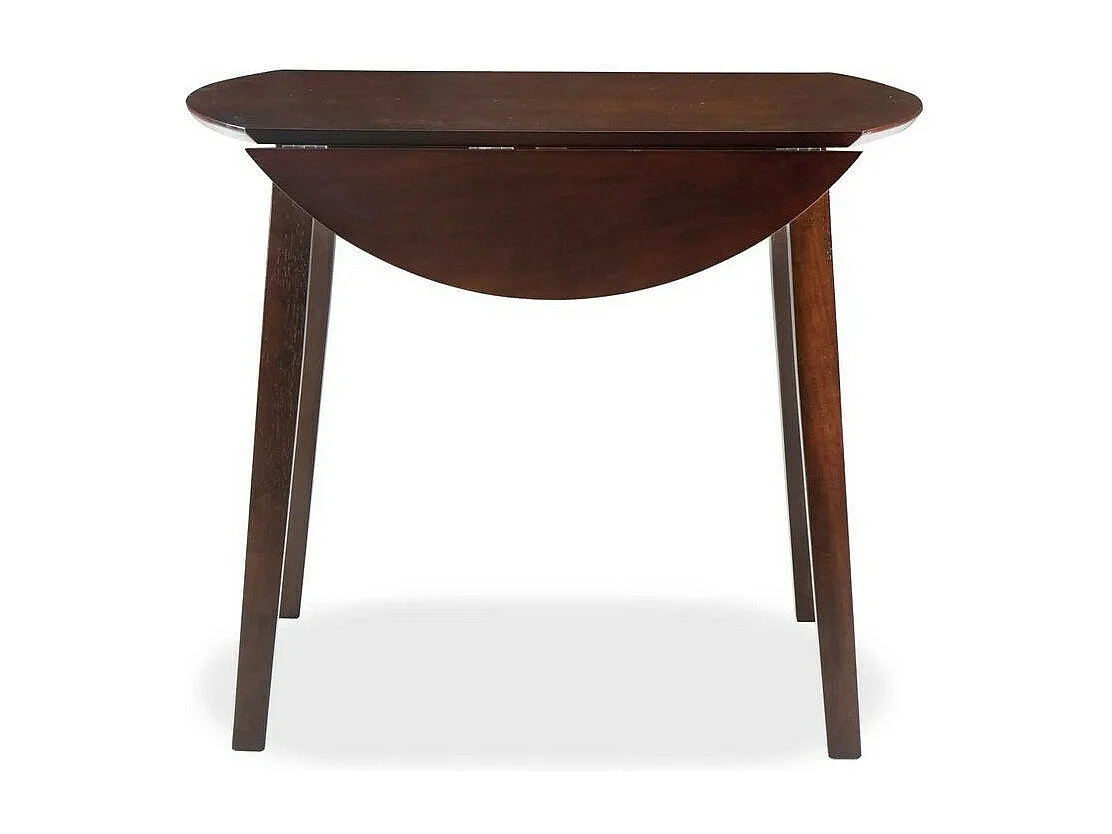 Table ronde bois et pieds hévéa massif foncé Verco D 90cm