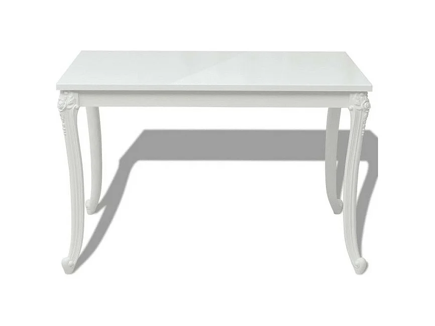 Table bois et pieds plastique blanc Pomme 116cm