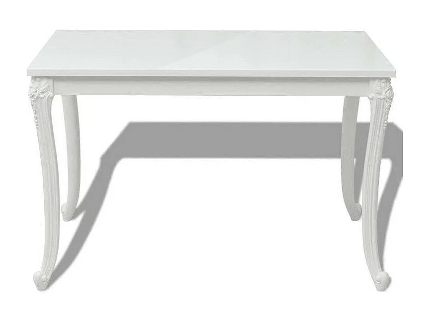 Table bois et pieds plastique blanc Pomme 116cm