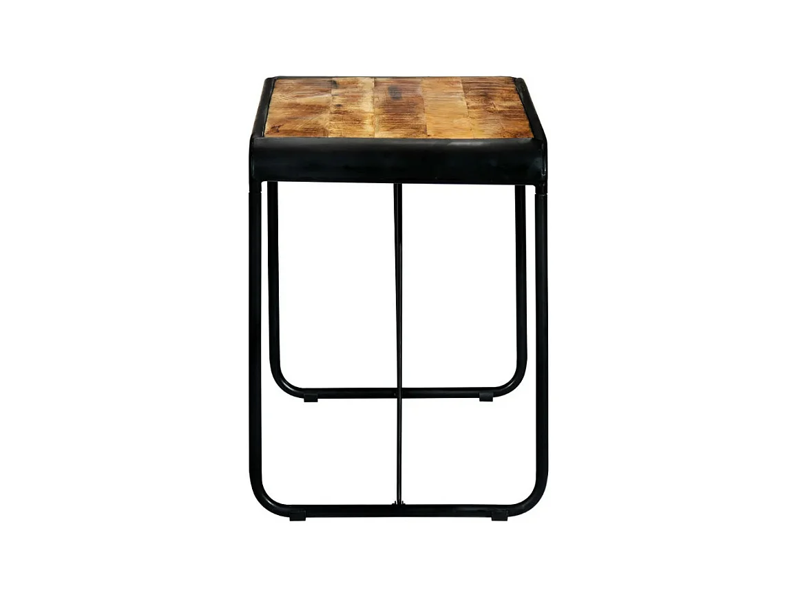 Table à manger rectangulaire manguier massif clair et métal noir Illico 118cm